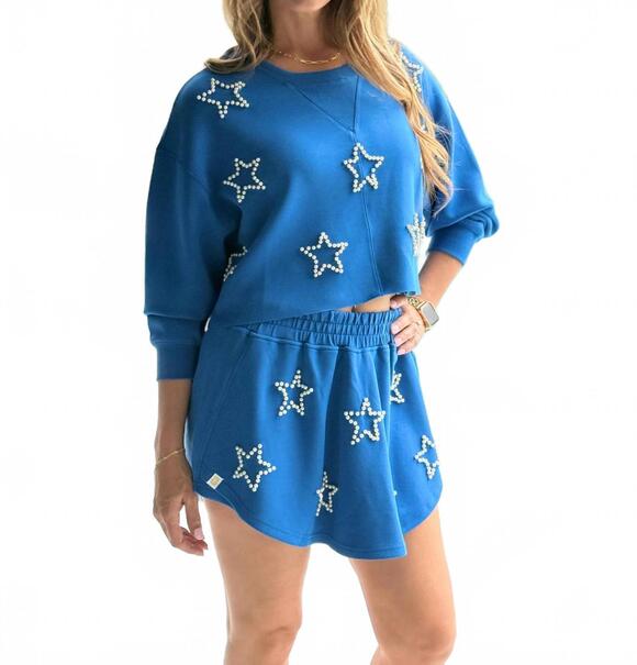 SIMPLY SOUTHERN Tops - NEW SIMPLY SOUTHERN pearl star pullover sweatshirt in blue